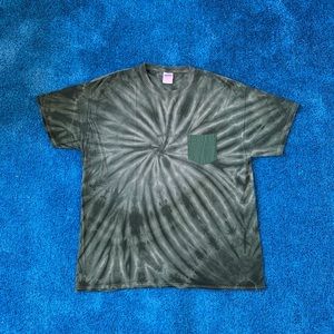 Green tie-dyed T-shirt